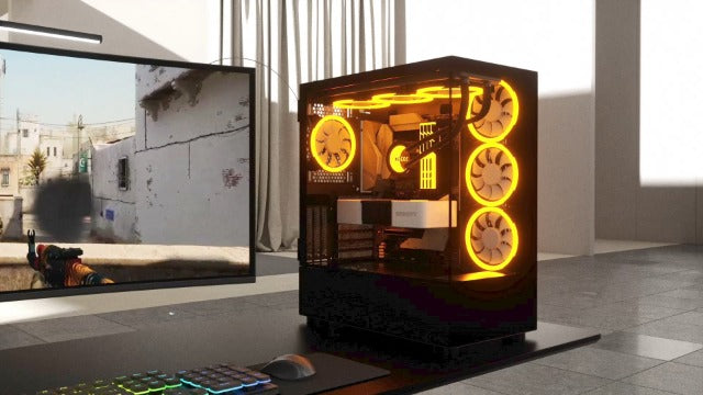 KEDIERS PC Gehäuse - Vorinstallierte 4 PWM ARGB lüfter, E-ATX Tower Gehäuse