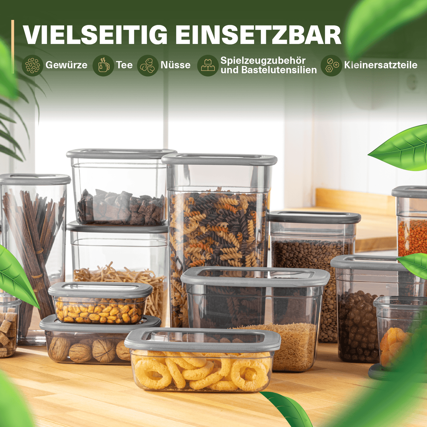 Viwares Gewürzdosen 9er Set mit Wandhalterung und Löffeln