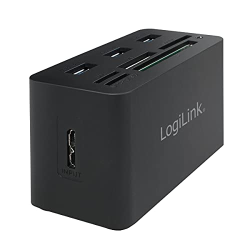 Compatible Hub USB 3.0 avec lecteur de Carte All-in-One, Noir