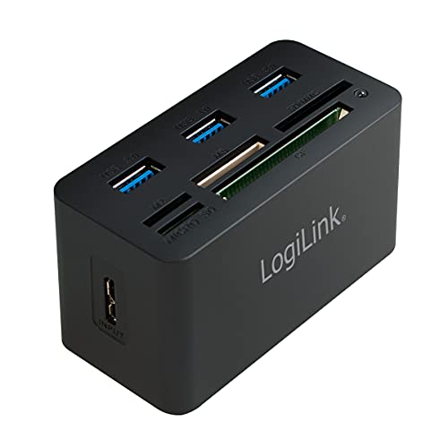 Compatible Hub USB 3.0 avec lecteur de Carte All-in-One, Noir