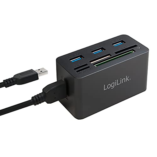 Compatible Hub USB 3.0 avec lecteur de Carte All-in-One, Noir