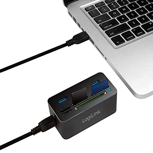 Compatible Hub USB 3.0 avec lecteur de Carte All-in-One, Noir
