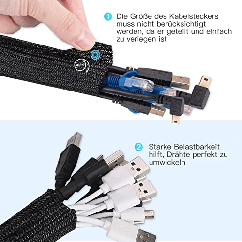 AGPTEK 3m Kabelschlauch, 12-20mm