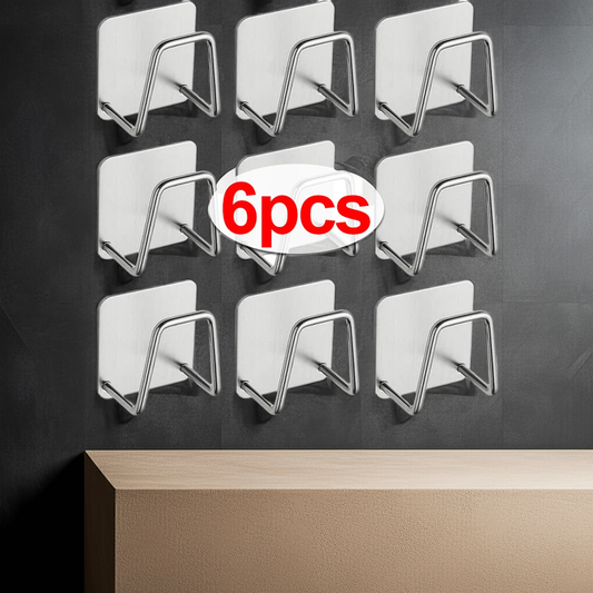 1-6pcs Kitchen Stainless Steel Sink Sponges Holder Self Adhesive Drain Drying Rack Shelf Household Wall Hooks Storage Organizer