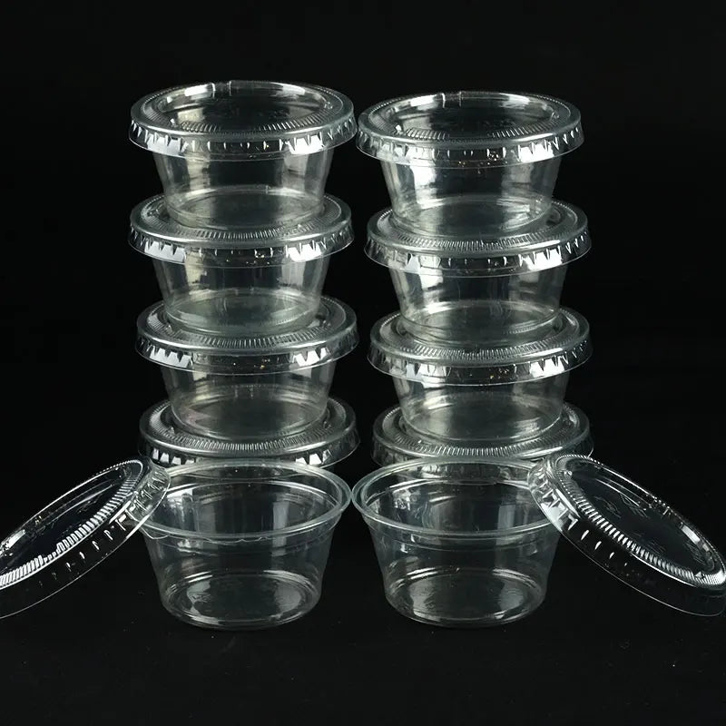 Plastic Sauce Jars With Lids Plastic Clear Food Small Sauce Container Box With Lids Kitchen Organizer Disposable Sauce Pot